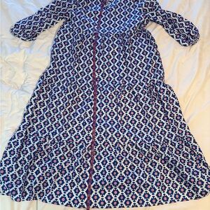 Geometric Blue and Pink Women's Dress